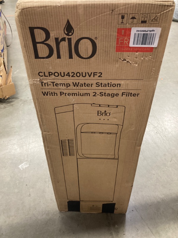 Photo 2 of Brio 400 Series Self-Cleaning UV Bottleless Water Cooler Dispenser - with 2-Stage Water Filter and Installation Kit, Tri Temp Dispense, Child Safety Lock - UL Approved