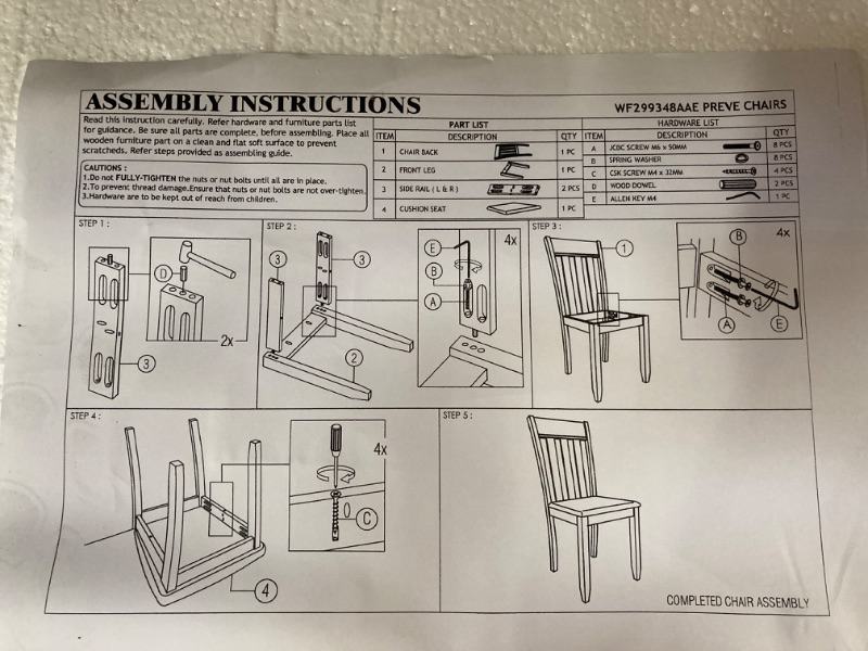 Photo 5 of 4 Dining Chair WF299348AAE