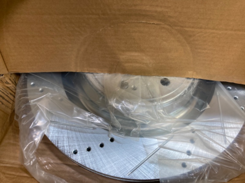 Photo 1 of DFC 631-47086L - Premium Drilled And Slotted Front Driver Side Brake Rotor 2 PACKS AND BREAKS