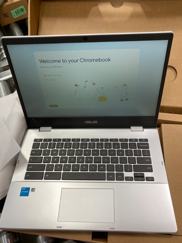 Photo 2 of ASUS Chromebook CX1, 14" FHD, Intel® Celeron N4500 Processor, 64GB Storage, 4GB RAM, ChromeOS, Transparent Silver, CX1400CKA-AS44F