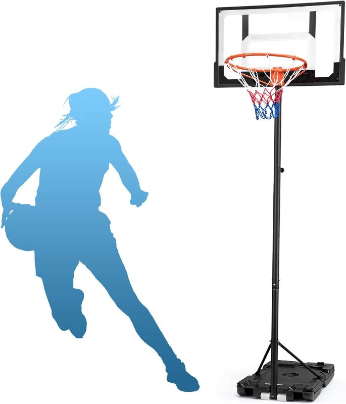 Photo 1 of 
NOVAEST Portable Basketball Hoop, 3.2-7FT Adjustable Height, 30 Inch Backboard, Indoor Outdoor Basketball Goal for Kids, Youth, Adults, Driveway, Backyard,...