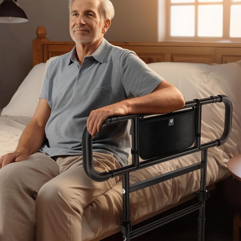 Photo 1 of 2024 New Bed Rails for Elderly Adults Safety - Upgraded Adjustable Heights & Extendable Bed Side Rail, Foldable Bed Assist Bar, Heavy Duty for Senior & Surgery Patients, Fits King, Queen, Full, Twin