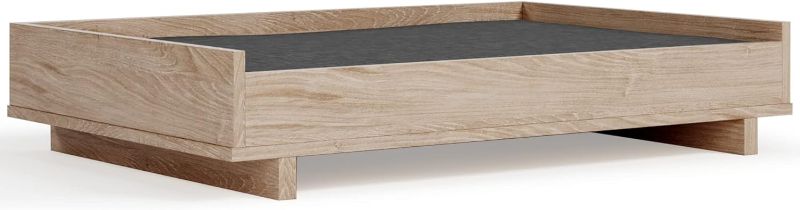 Photo 1 of Signature Design by Ashley Oliah Modern Wooden Pet Bed, 36" W x 24" D x 7" H, Natural Beige