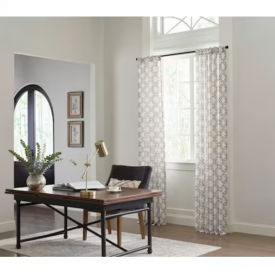 Photo 1 of (8 Pack Bundle) allen + roth 95-in Grey Light Filtering Back Tab Single Curtain Panel