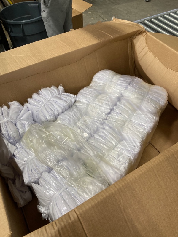 Photo 1 of 100 Pieces White Spandex Chair Covers Bulk Polyester Party Chair Cover Stretch Elastic Chair Slipcovers for Wedding Banquets Reception Event Celebration Hotels Birthday Party Supplies