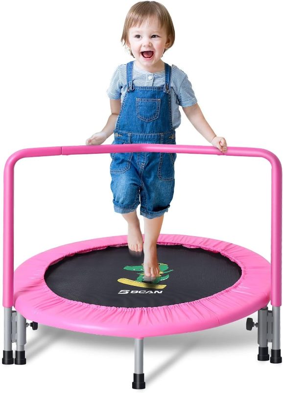 Photo 1 of BCAN 36'' Mini Folding Ages 2 to 5 Toddler Trampoline with Handle for Kids