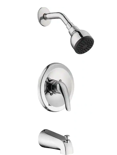 Photo 1 of Aragon Single-Handle 1-Spray Tub and Shower Faucet in Chrome (Valve Included)