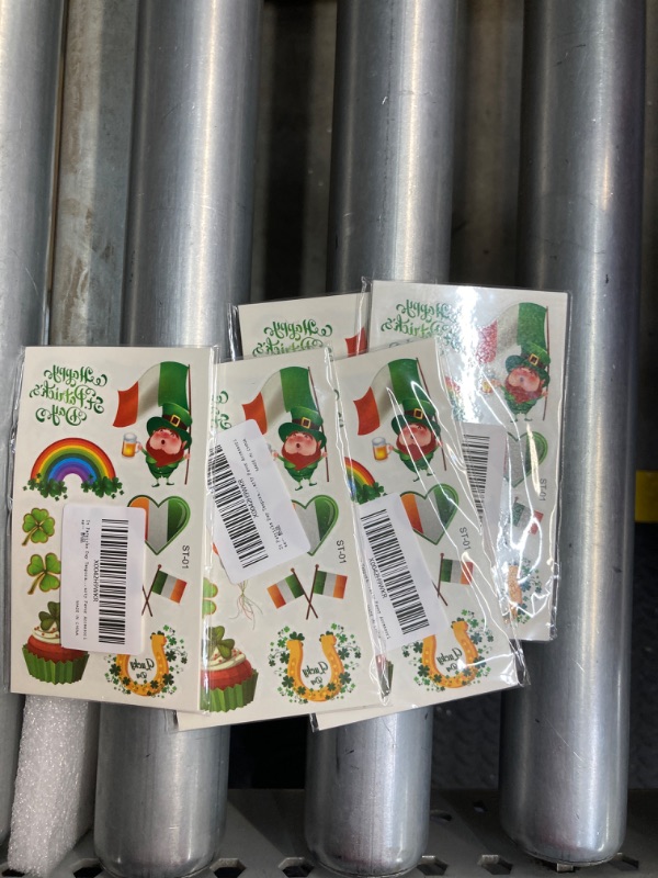 Photo 2 of ***Bundle of 5**St Patricks Day Temporary Tattoos for Kids ?Shamrock Temporary Tattoos for Adults Irish Party Favor Accessories?Lucky Clover Tattoo for Toddlers, Children, Boys and Girls