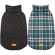 Photo 1 of ***BUNDLE OF 2***Warm Dog Coat, Reversible Waterproof Winter Dog Jacket Coat - British Style Plaid Dog Clothes Vest GREEN X-Small (Pack of 1)