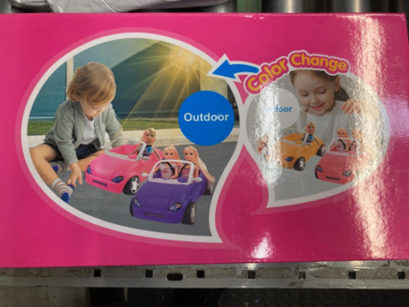 Photo 4 of BETTINA Color Changing Doll Car for 11.5'' Fashion Dolls, 2-Seater Convertible with Seatbelts and Rolling Wheels, Color Change Under Sunshine, Toy Vehicle Gift for Girls Kids Ages 3 4 5 6 7 8+ to 12 C-A27