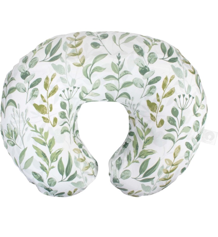 Photo 1 of Boppy Nursing Pillow Original Support, Green Foliage, Ergonomic Nursing Essentials for Bottle and Breastfeeding, Firm Fiber Fill, with Removable Nursing Pillow Cover, Machine Washable