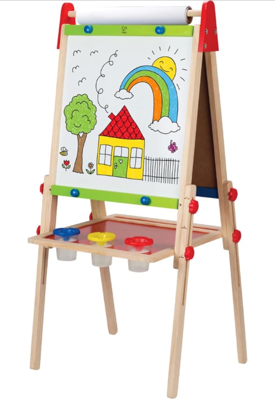 Photo 1 of Award Winning Hape All-in-One Wooden Kid's Art Easel with Paper Roll and Accessories Cream, L: 18.9, W: 15.9, H: 41.8 inch