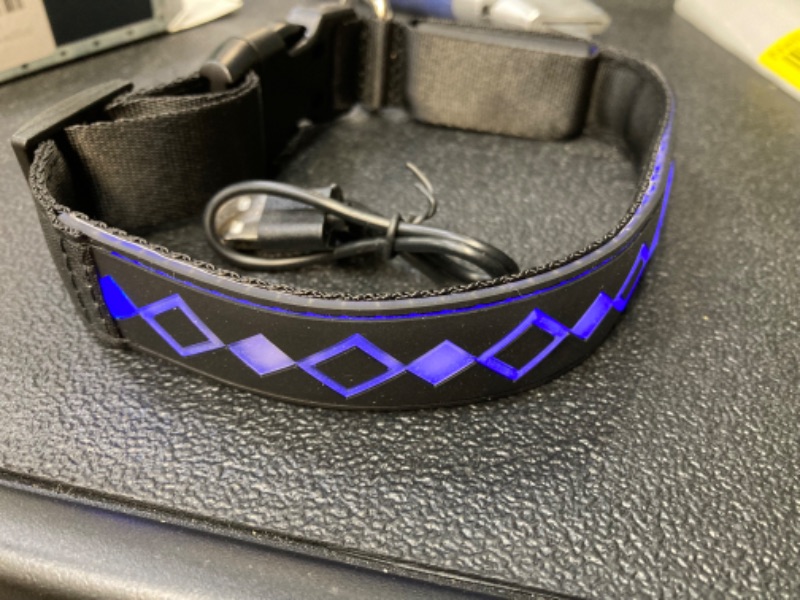 Photo 2 of DOGLED USB-C led Light up Dog Collar, 3D Design Comfortable and Soft Material,Multicolored Lighting?Night Dog Collar (DTL, S(11.8-15.7")) S(11.8-15.7") DTL