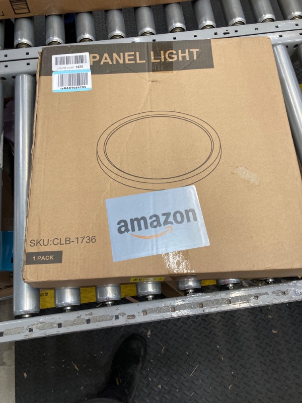 Photo 1 of 18 Inch LED Round Flat Panel Light, Black, 32W, 3200lm, 3000K/4000K/5000K CCT Selectable, 120°Beam Angle, Dimmable Edge-Lit Flush Mount Ceiling Light Fixture - ETL Listed