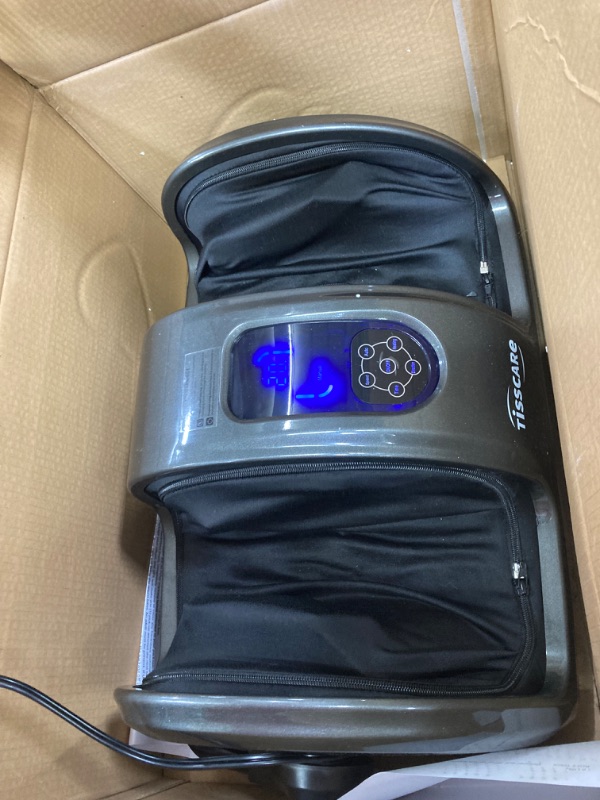 Photo 2 of ***REMOTE IS MISSING **TISSCARE Foot Massager-Shiatsu Foot Massage Machine w/ Heat & Remote 5-in-1 Reflexology System-Kneading, Rolling, Scraping for Calf-Leg-Ankle Plantar Fasciitis, Blood Circulation, Pain Relief Gray