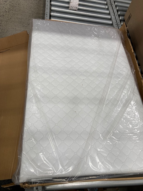 Photo 2 of Dream On Me Holly 3” Fiber Portable, Greenguard Gold Certified, Waterproof Vinyl Cover, Lightweight Mini Crib Mattress, White