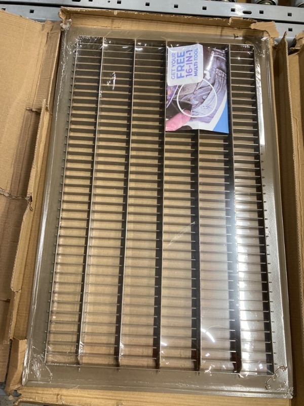 Photo 2 of HVAC Premium 12" X 20" Floor Grille - Fixed Blades Air Grill - Brown [Outer Dimensions: 13.75 X 21.75] 12 X 20