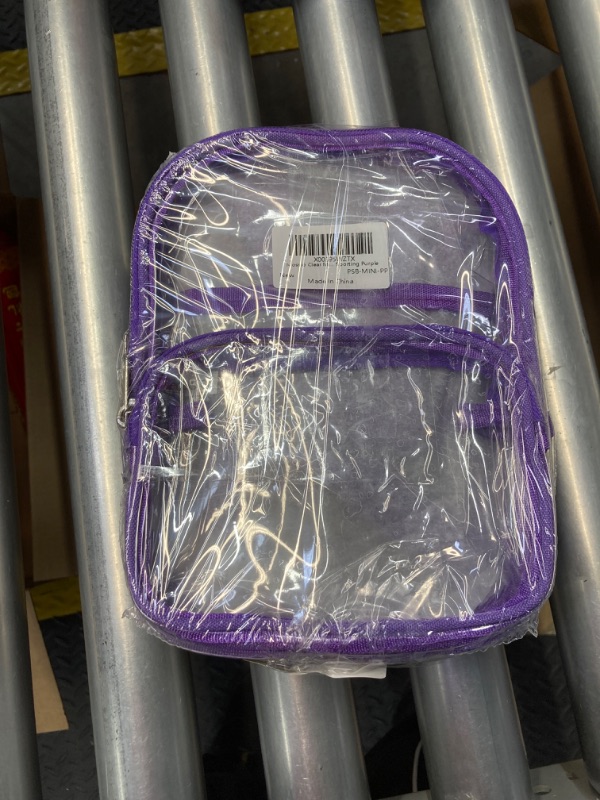 Photo 3 of ***BUNDLE OF 2**Mossio Clear Mini Backpack Stadium Approved, With Reinforced Straps & Front Pocket - Perfect for School, Security & Sporting Purple