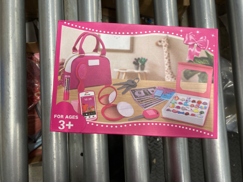 Photo 4 of GJZZ Little Girls Purse with Accessories and Pretend Makeup Toys for 3 4 5 6 7 Years Old Girls, 24 Jewel Rings in Box, My First Purse Set Girl Toys Age 4-5, Great Birthday Gift for Girls Age 3-8