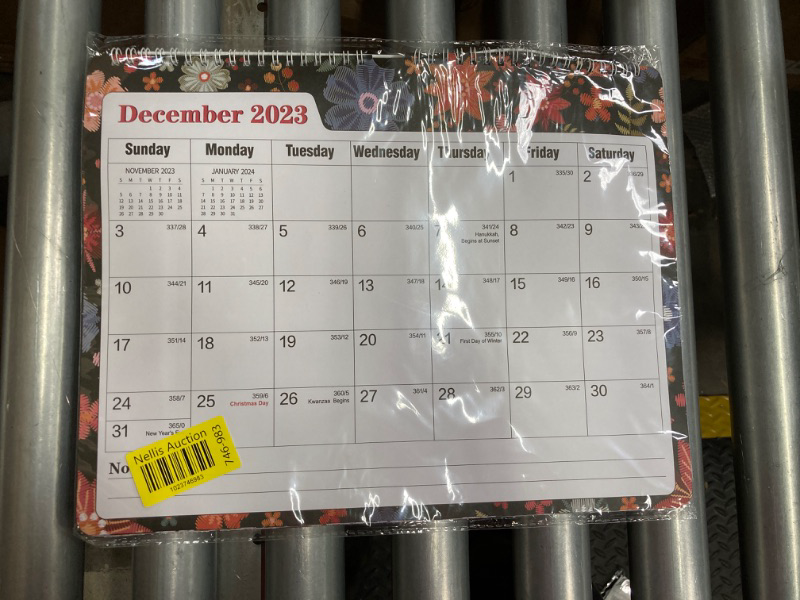 Photo 2 of Ymumuda Wall Calendar 2024-14 Monthly from DEC. 2023 to JAN. 2025, 14" x 11", 2024 Desk/Wall Calendar with Monthly Views& Unruled Blocks, Easy Organizing for Annual Work, Floral 01