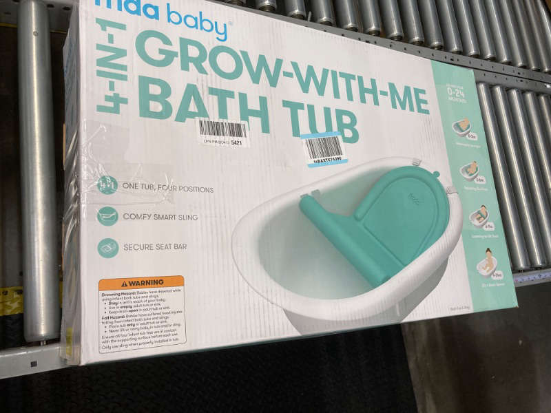 Photo 3 of 4-in-1 Grow-with-Me Bath Tub by Frida Baby Transforms Infant Bathtub to Toddler Bath Seat with Backrest for Assisted Sitting in Tub