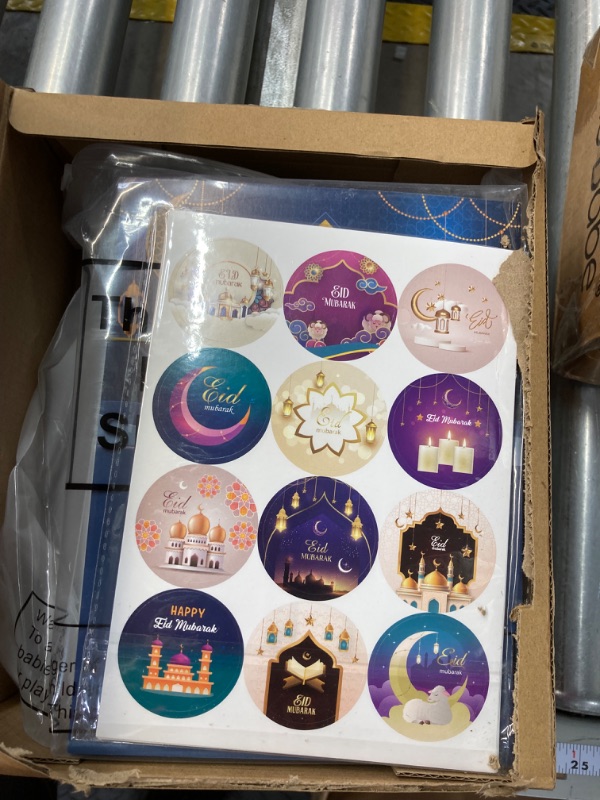 Photo 2 of Gueevin 150 Pcs Eid Mubarak Card Bulk Ramadan Greeting Cards 5.9x3.9 Inch with 150 Pcs Envelopes Colorful Religious Holiday Cards 16 Pcs Ramadan Eid Stickers for Muslim Party Gift Supplies Decorations