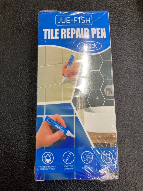 Photo 1 of Grout Repair Sealer Paint Pen, Waterproof Caulking Grout Paint Pen, White Tile Grout Paint Pens, Narrow 2-5mm, for Floor, Kitchen & Bathroom Shower Tiles 3 Pack