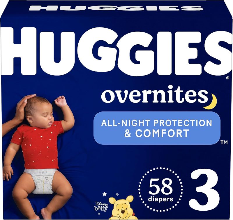 Photo 1 of 
Huggies Size 3 Overnites Baby Diapers: Overnight Diapers, Size 3 (16-28 lbs), 58 Ct