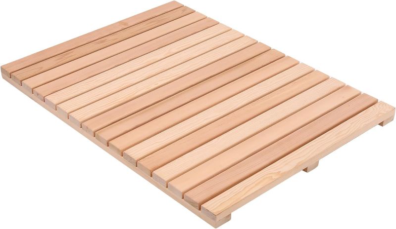 Photo 1 of 
bingaai Cedar Wood Shower Mat, Cedar Wooden Bath Mats, Wood Bath Mat 31.5 × 23.6 in, Shower Stall Mat Non-Slip for Bathroom Bathtub Spa Sauna Garden Home,...