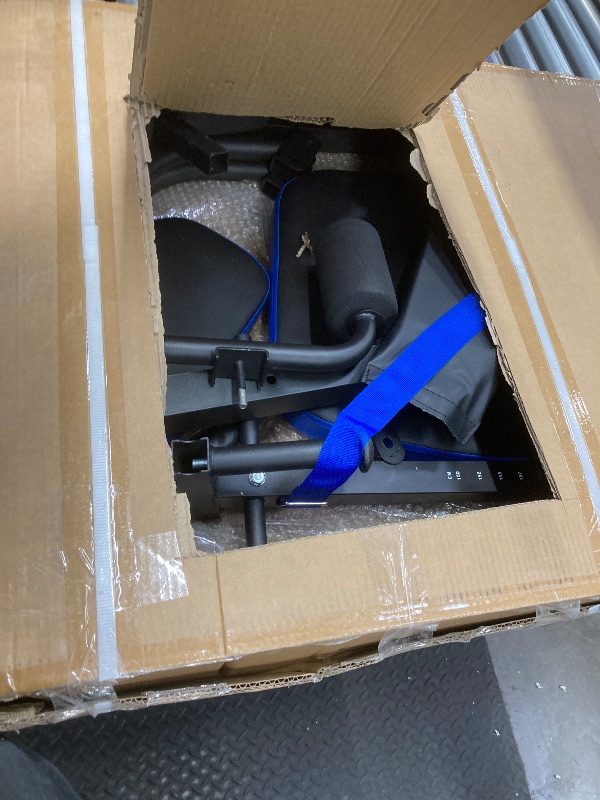 Photo 1 of VEVOR Inversion Table, 300 lbs Capacity Heavy Duty Inversion Table, Decompression Back Stretcher Machine, Strength Training Equipment with Headrest, Ankle Lock, Adjustable Protective Belt, Blue/Black