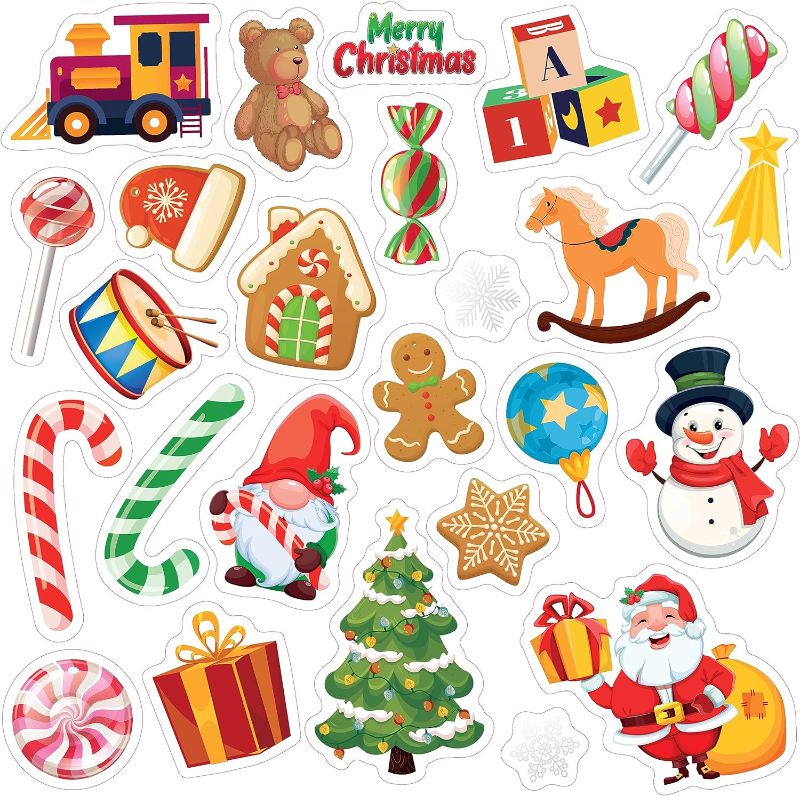 Photo 1 of *** BUNDLE OF 2 ***WALPLUS Gel Clings Window Gel Clings Decals Stickers Window Stickers Window Clings Removable Reusable for Kids Toddlers Nursery Room Classroom Party Supplies Home Merry Christmas Festive 28 Pieces