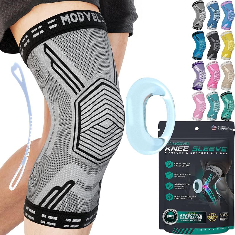 Photo 1 of 
Modvel Knee Braces for Knee Pain Women & Men - Knee Brace for Knee Pain Set, Knee Brace Compression Sleeve, Knee Braces for Knee Pain Meniscus Tear, ACL & Arthritis Pain Relief - Knee Sleeves
