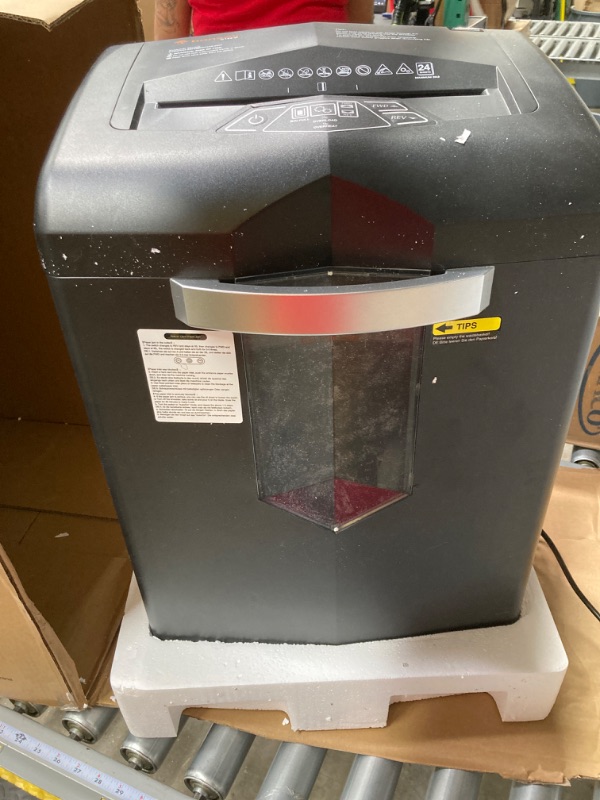 Photo 1 of Bonsaii Heavy Duty Paper Shredder, 24-Sheet 60-Minute Commercial Office Shredder with 7 Gallons Pullout Basket, High Security Credit Cards/Staples/Clips Mail Shredder, 4 Casters(C144-D) 60-Minute Crosscut
