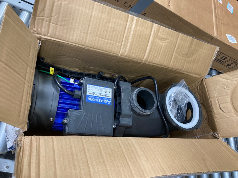 Photo 1 of AQUASTRONG 3HP In/Above Ground Single Speed Pool Pump, 115V, 9350GPH, High Flow, Powerful Self Primming Swimming Pool Pumps with Filter Basket 115V 3hp + Single Speed