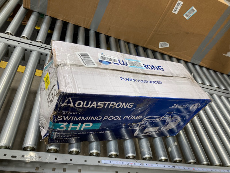 Photo 1 of AQUASTRONG 3HP In/Above Ground Single Speed Pool Pump, 115V, 9350GPH, High Flow, Powerful Self Primming Swimming Pool Pumps with Filter Basket 115V 3hp + Single Speed