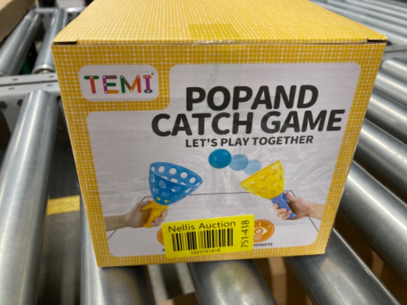 Photo 2 of *** BUNDLE OF 2 *** TEMI Pop Pass Catch Ball Game with 4 Catch Launcher Baskets and 20 Balls, Beach Toys Backyard Outdoor Indoor Game Age 3 4 5 6 7 8 9 10+ Years Old Boys Girls Kids Adults Family Christmas Easter Gifts