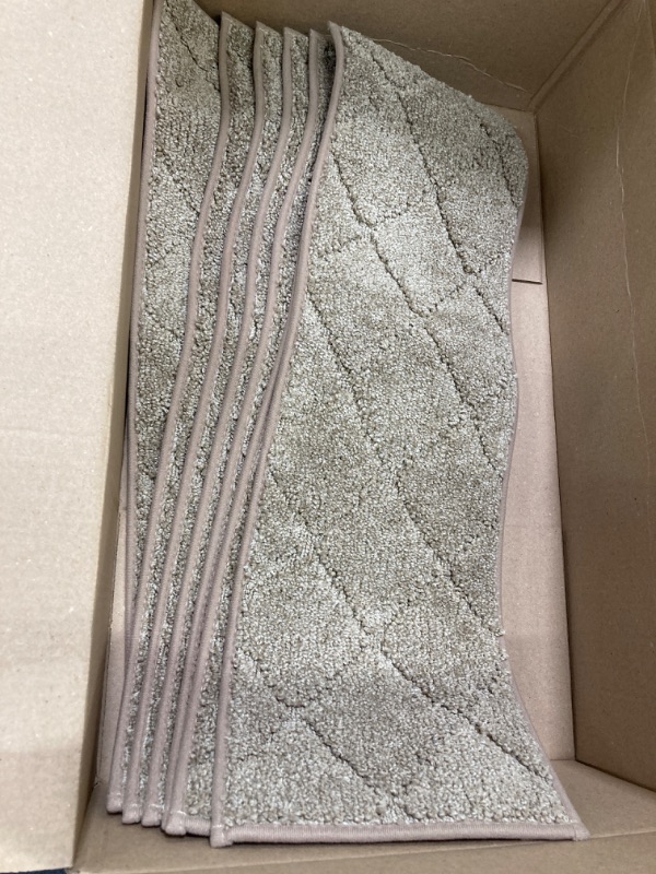 Photo 1 of ***(4 PACK)***
COSY HOMEER Edging Stair Treads Non-Slip Carpet Mat 28inX9in Indoor Stair Runners for Wooden Steps, Edging Stair Rugs for Kids and Dogs, 100% Polyester TPE Backing Beige 
