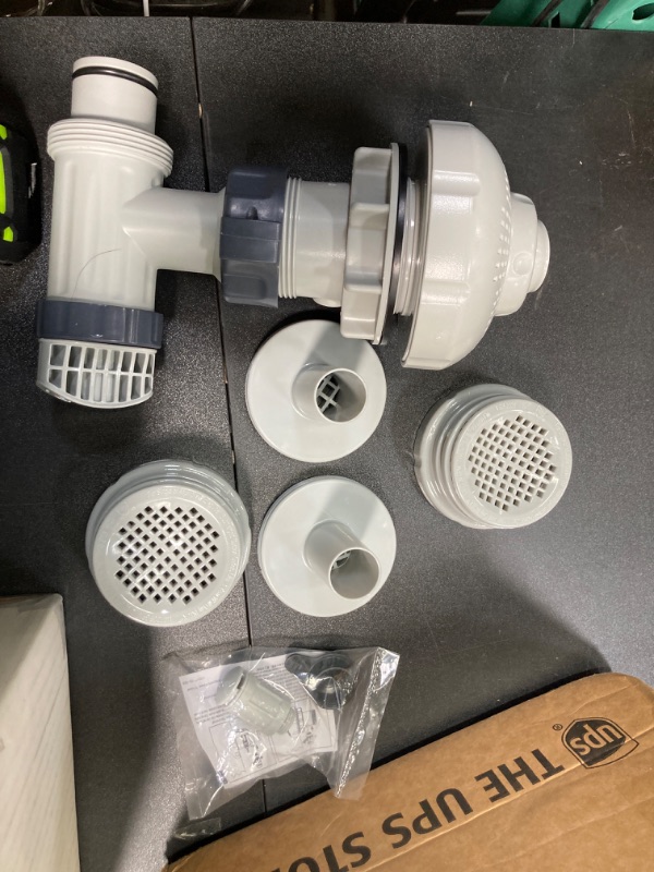 Photo 2 of Intex 26004E Above Ground Swimming Pool Inlet Air Water Jet Replacement Part Kit; Includes Plunger Valve, Strainer Connector, Strainer Grid, etc.