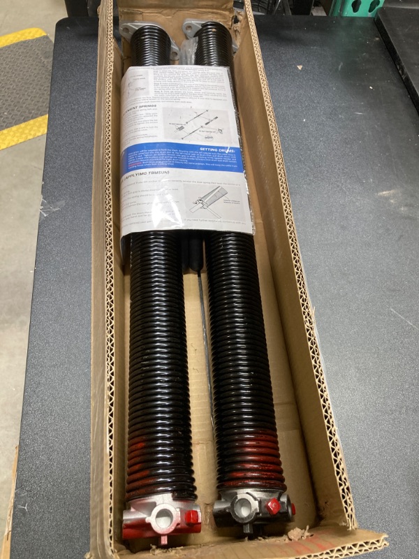 Photo 3 of YoToolGDS Pair of 2" Garage Door Torsion Springs Set with Non-Slip Winding Bars & Gloves, High Precision Electrophoresis Oil-Free Black Coated for Replacement, MIN 16,000 Cycles (0.225 x 2" x 26'') 0.225X2"X26"