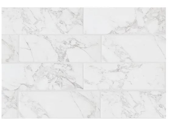 Photo 1 of EpicClean Milton Arabescato Marble 6 in. x 18 in. Glazed Ceramic Wall Tile (11.25 sq. ft. / case) 2 CASES
