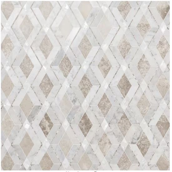 Photo 1 of Benes Champagne 10.02 in. x 10.02 in. Polished Marble and Pearl Wall Mosaic Tile (0.69 sq. ft./Each)***3PACK***
