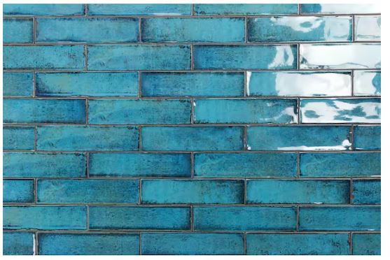 Photo 1 of Moze Blue 3 in. x 12 in. 9 mm Ceramic Wall Tile (22-piece 5.38 sq. ft./ Box)***2CASES***
