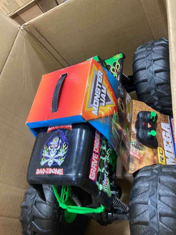 Photo 2 of ****DOES NOT WORK*** Monster Jam Official Mega Grave Digger All-Terrain Remote Control Monster Truck with Lights - 1:6 Scale