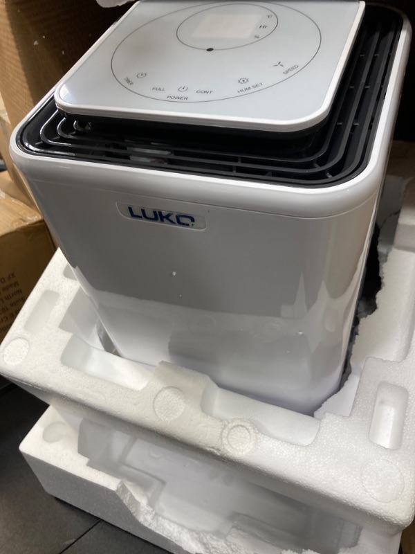 Photo 2 of LUKO 2000 Sq. Ft Dehumidifiers for Large Room and Basements, 30 Pints Dehumidifier with Drain Hose, Auto or Manual Drainage, 0.528 Gallon Water Tank, Auto Defrost, Dry Clothes Function, 24H Timer (white)