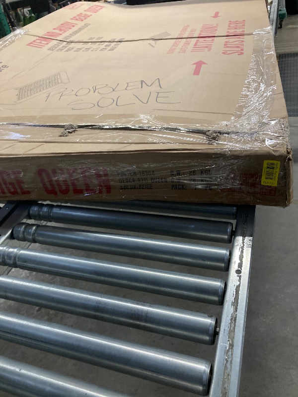 Photo 1 of **HEADBOARD AND SLATS ONLY/BOX 1 OF 2**Meridian Furniture RudyBeige-Q Rudy Collection Modern | Contemporary Teddy Fabric Queen Bed with Soft Plush Beige Teddy Fabric and Rounded Headboard, 75" W x 91" D x 46.5" H, Beige, Queen