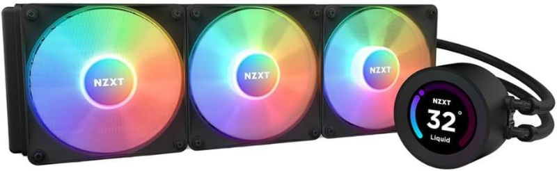 Photo 1 of NZXT Kraken Elite RGB 360 - RL-KR36E-B1 - 360mm AIO CPU Liquid Cooler - Customizable 2.36" LCD Display for GIFS, Images, Performance Metrics - High-Performance Pump - 3 x F120 RGB Core Fans - Black