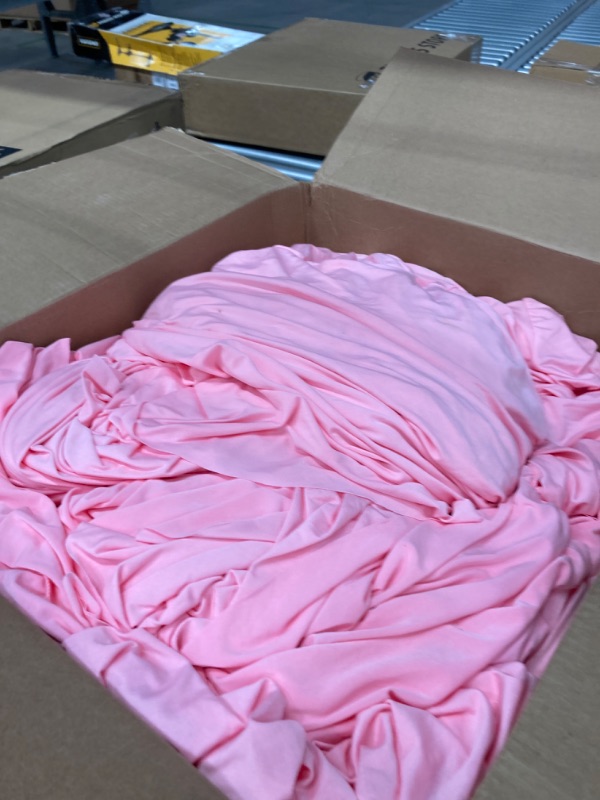 Photo 1 of 6 Pack Spandex Pink Round Tablecloths for 72in Table, 132inch Stretchy Fitted 6ft Round Table Cloths, Wrinkle Free Round Table Clothes Covers for Wedding Birthday Parties Banquet Baby Pink 72inch(6pack)