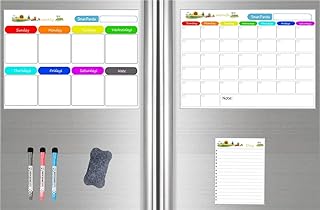 Photo 1 of BUNDLE ITEMS (2PACK) Dry Erase Magnetic Whiteboard, Refrigerator Magnet Sheet, Small Fridge White Board with Markers and Eraser - 20 x 13 Inches