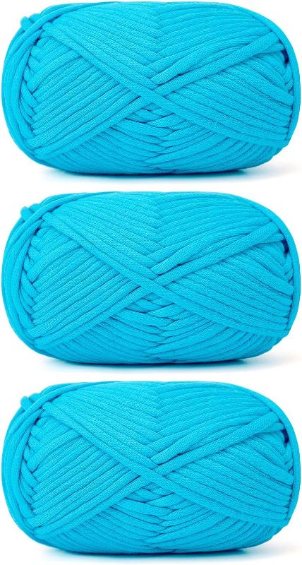 Photo 1 of 
(2PACK) 3 Pack Easy Yarn for Crocheting and Knitting - #4 Yarn Cotton-Nylon Blend Ideal for Beginners with Easy-to-See Stitches (Lake Blue, 165 g/5.8 oz, 180 yds)I’m 