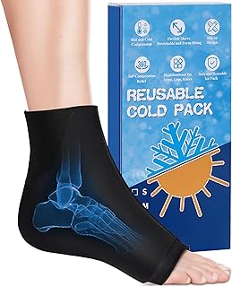 Photo 1 of Ankle Foot Ice Pack Wrap for Injuries, Reusable Ice Sleeve for Ankle Hot & Cold Therapy, Foot Ice Pack for Plantar Fasciitis, Achilles Tendonitis, Swelling, Foot Heel Ankle Pain Relief